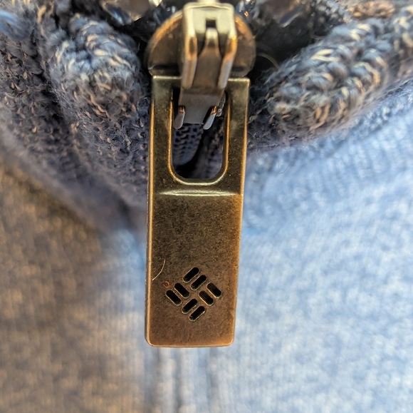 Columbia Blue Mens Sweater 1/4 Zip Pullover Mock Neck Sweatshirt Pocket XXL - Picture 7 of 10